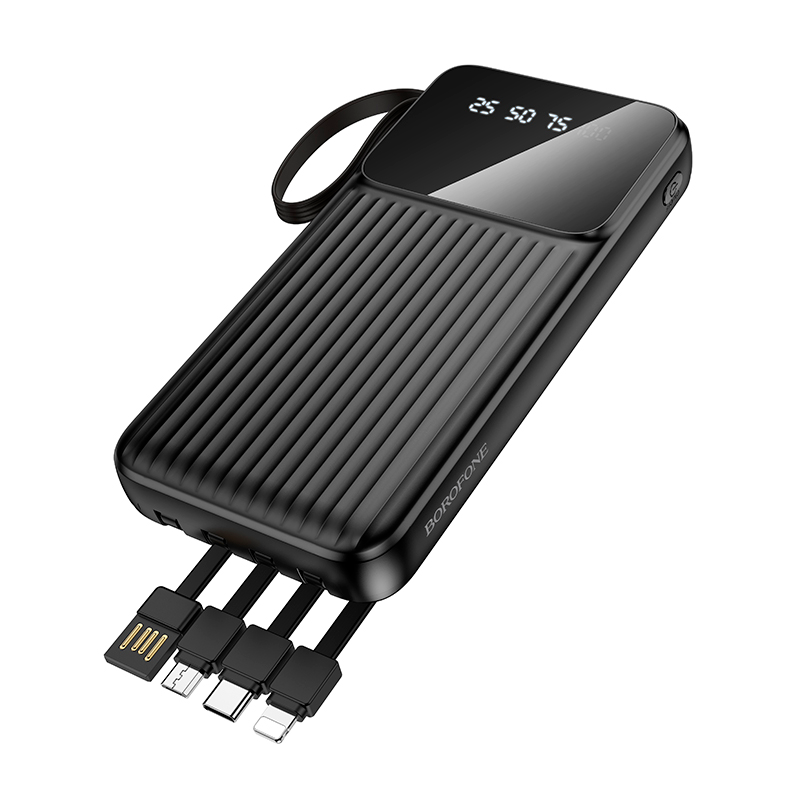 Powerbank Carga Rapida Hoco Bj76 10000 Mah 4 Cables Negro – imagen 2