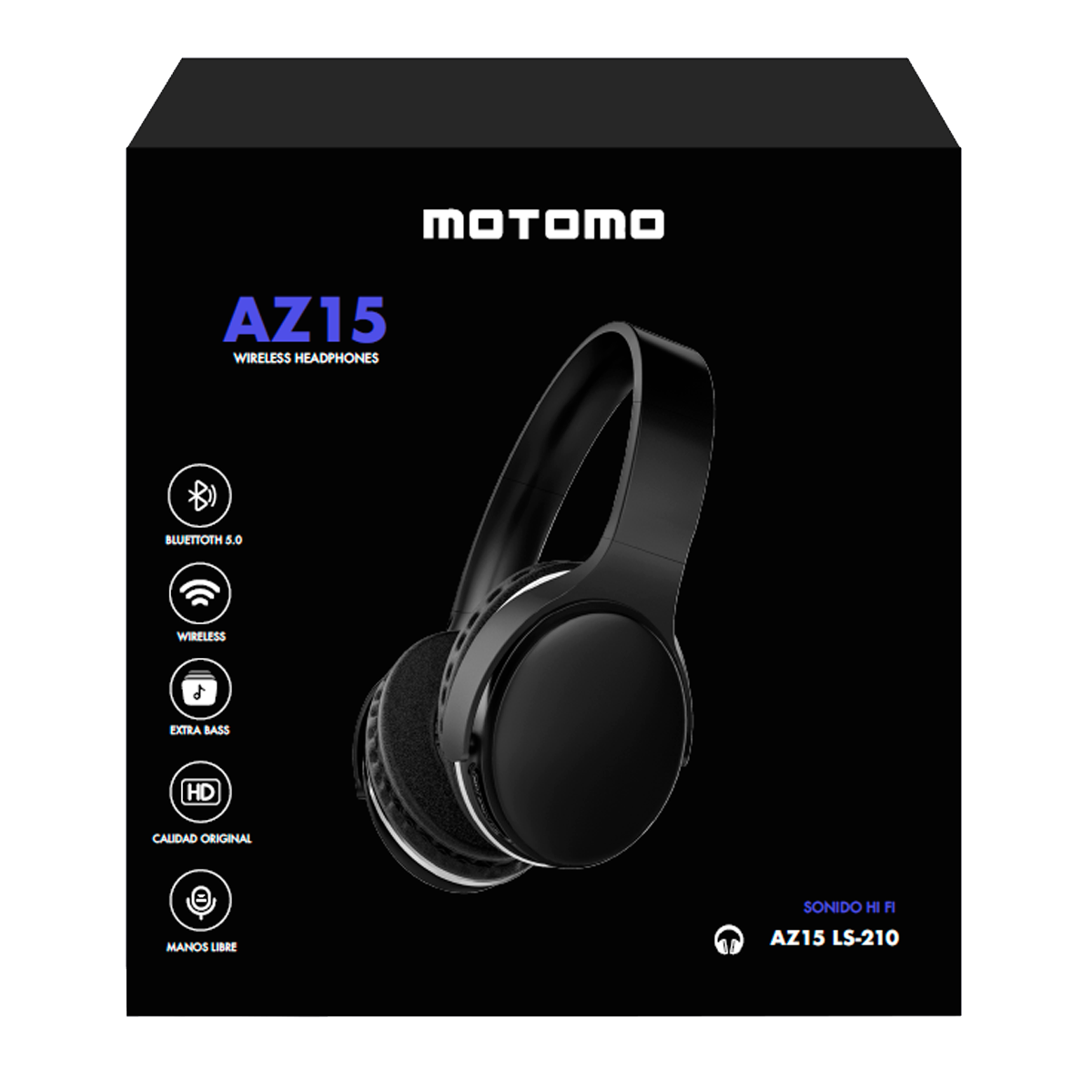 Audífonos Bluetooth Motomo Az15 Headphones Azul – imagen 2