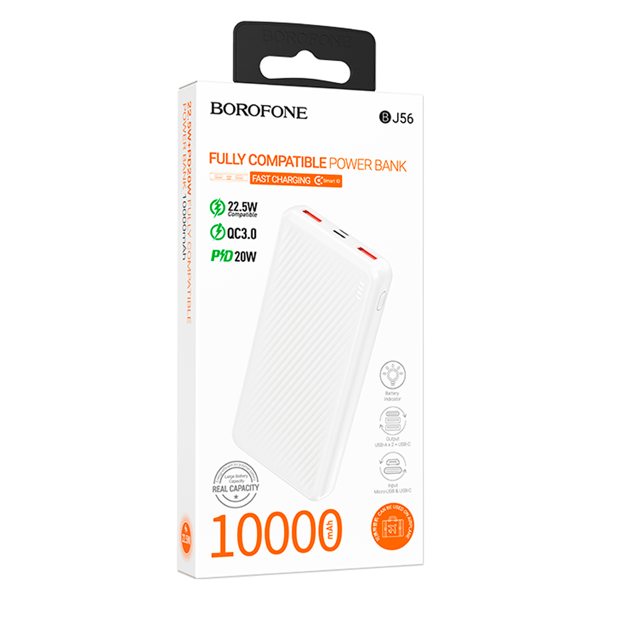 Powerbank Carga Rapida Borofone Bj56 10000 Mah 22.5w Blanco – imagen 2