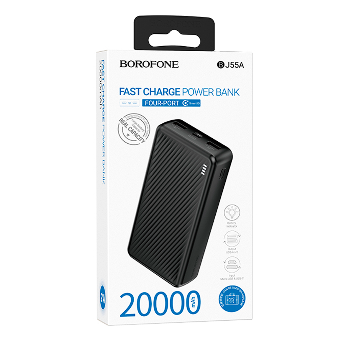 Powerbank Carga Rapida Borofone Bj55a 20000 Mah Negro – imagen 2