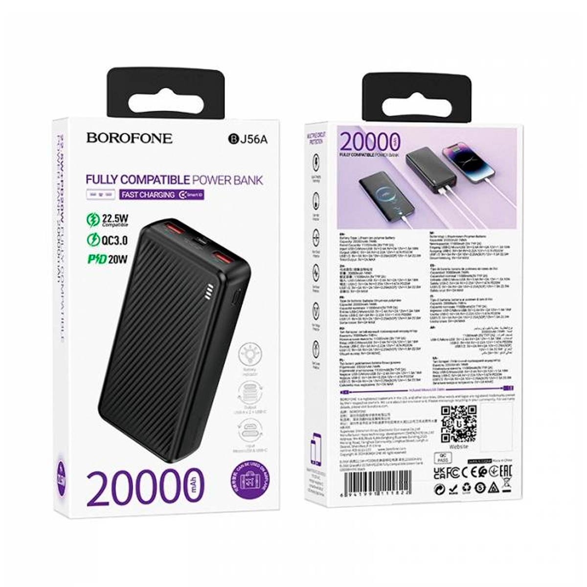 Powerbank Carga Rapida Borofone Bj56a 20000 Mah 22.5w Negro – imagen 2