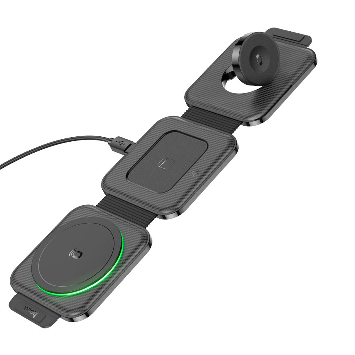 Cargador Inalámbrico 3 en 1 Hoco Cq4 15w Negro