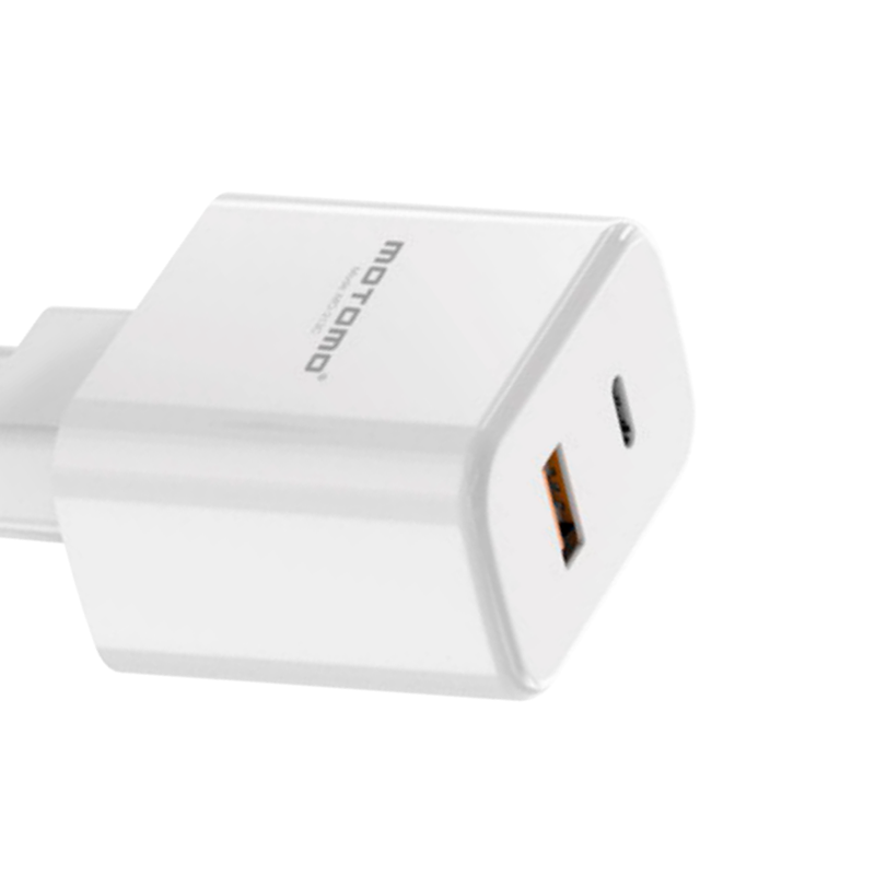 Cargador Rápido Motomo Mo-313c 25w Dual Usb + Tipo C Blanco – imagen 2