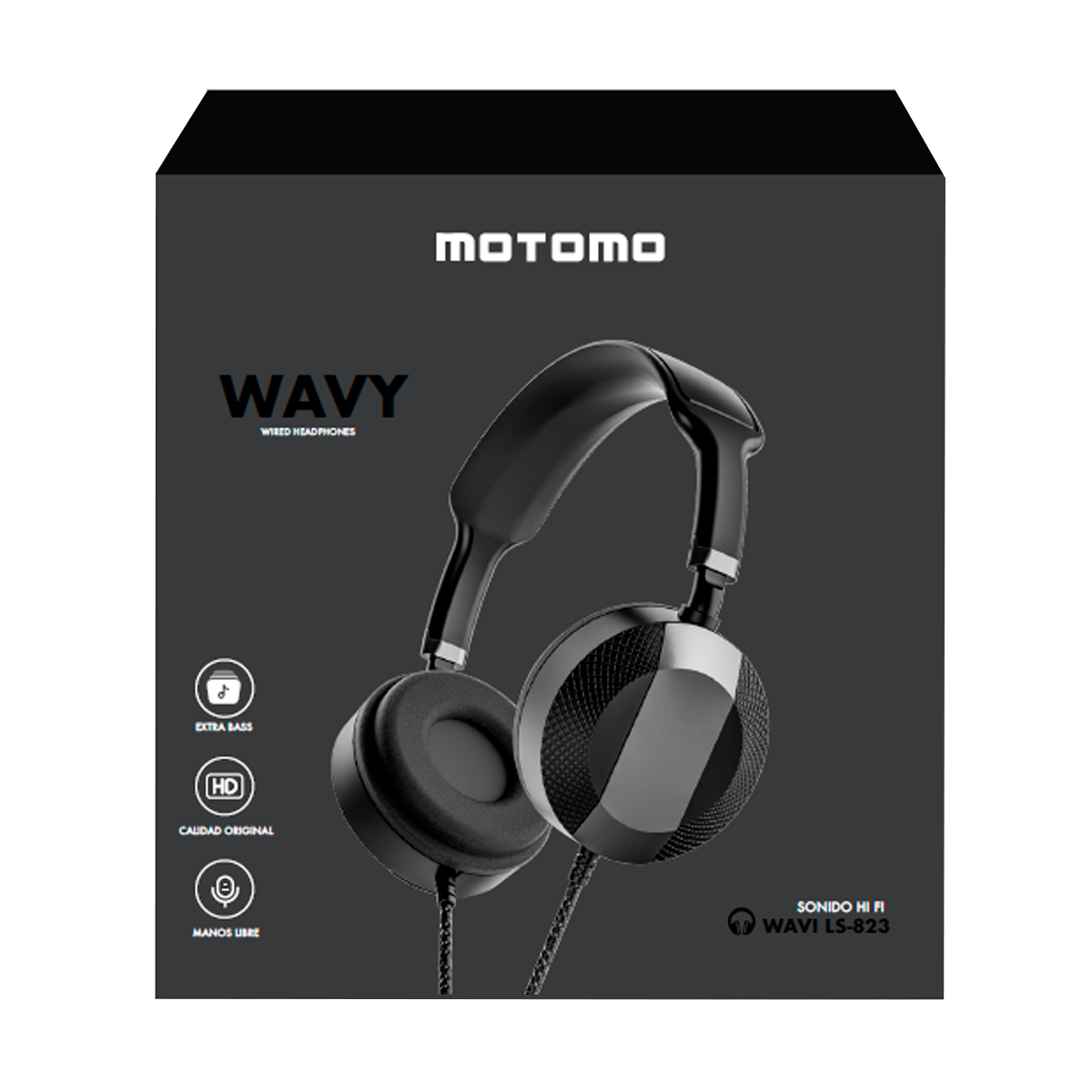 Audífonos Motomo Wavy Ls823 Headphones Gris – imagen 2