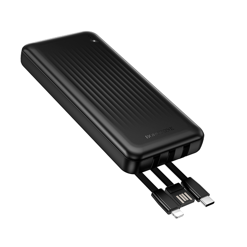 Powerbank Carga Rapida Borofone Bj79 Clever 3 Cables 10000 Mah Negro – imagen 2