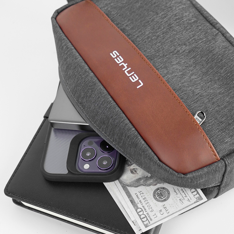 Bolso De Mano Poliester Lenyes Lb541 Gris Cafe – imagen 2