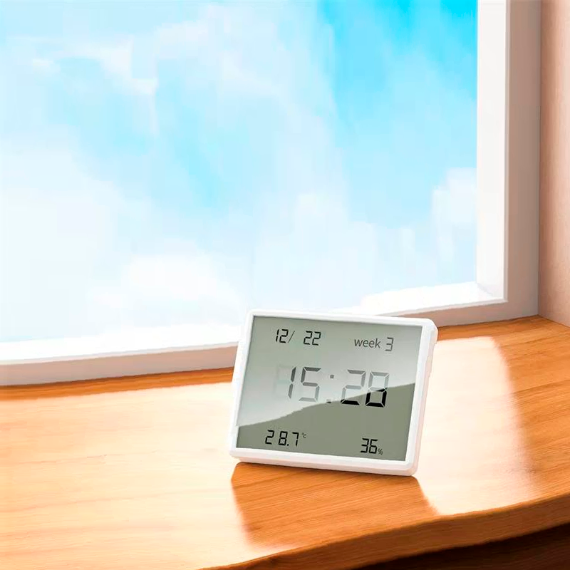 Higrotermometro Interior Con Reloj Hoco Hx41 Blanco – imagen 2