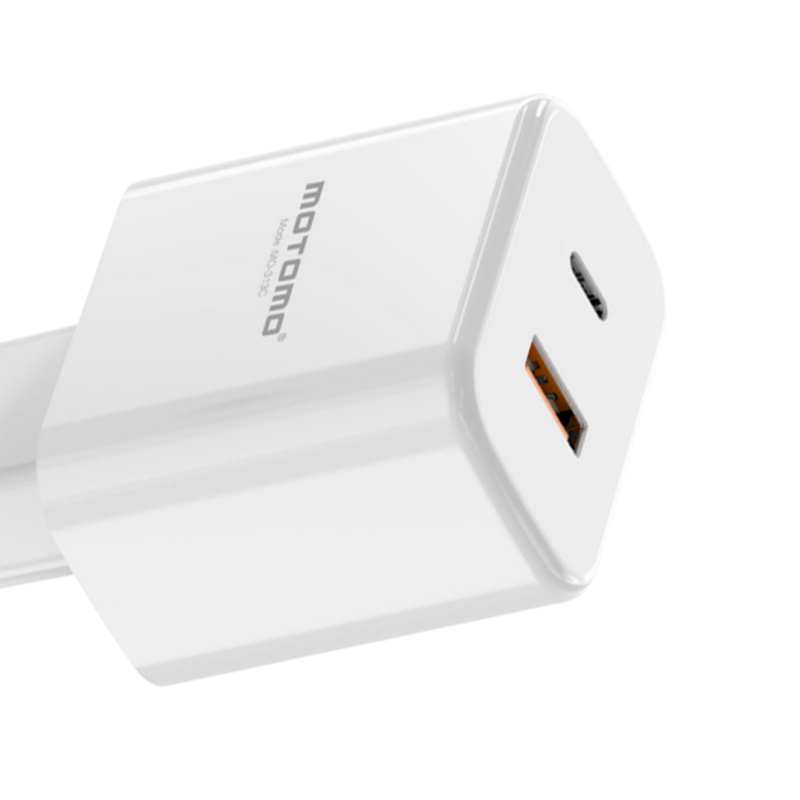 Cargador Rápido Motomo Mo-313c 25w Dual + Cable Tipo C Blanco – imagen 2