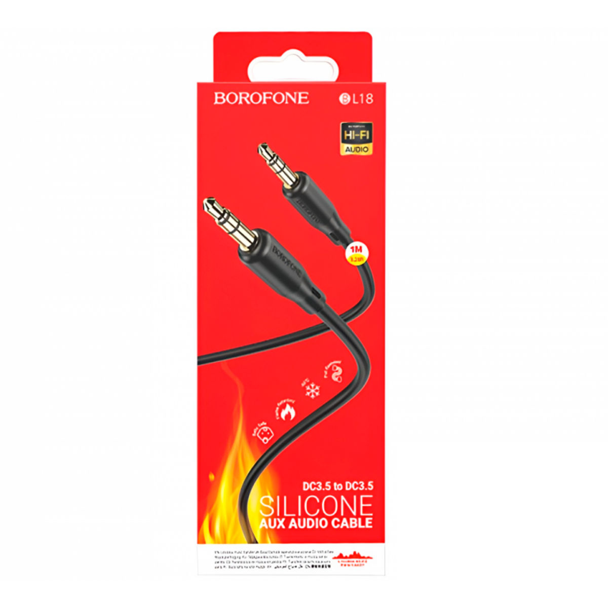 Cable Auxiliar Borofone Bl18 1m Negro – imagen 2