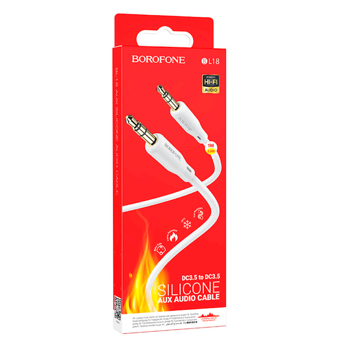 Cable Auxiliar Borofone Bl18 1m Blanco – imagen 2