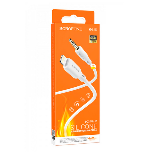 Cable Auxiliar a Lightning Borofone Bl18 1m Blanco