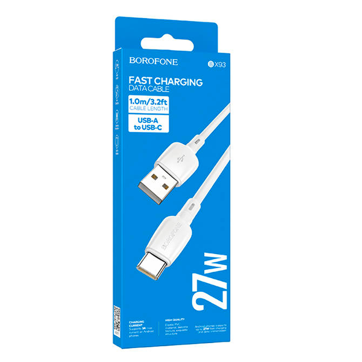 Cable Usb a Tipo C 27w Borofone Bx93 Blanco – imagen 2