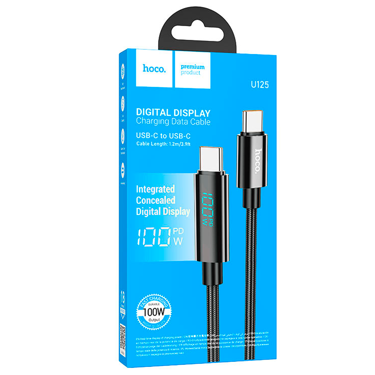 Cable Tipo C a Tipo C 100w Hoco U125 Negro – imagen 2