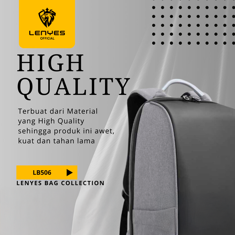 Mochila Notebook 15,6 Lenyes Lb506 Color Negro Gris – imagen 2