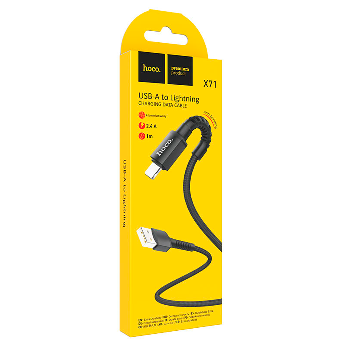 Cable Usb a Lightning 60w Hoco X71 Negro – imagen 2