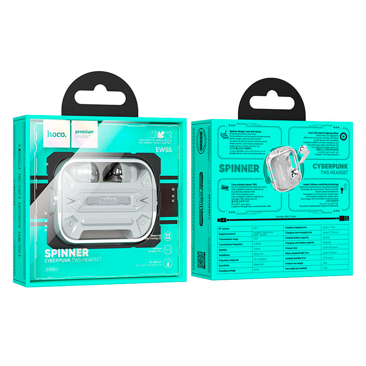 Audífonos Bluetooth Hoco Ew55 In Ear Blanco – imagen 2