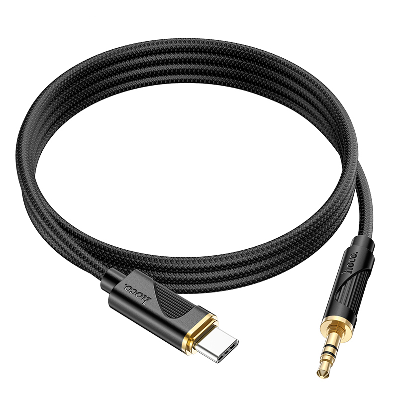 Cable Auxiliar 3.5mm a Tipo C Hoco Upa30 1 Metro Negro – imagen 2