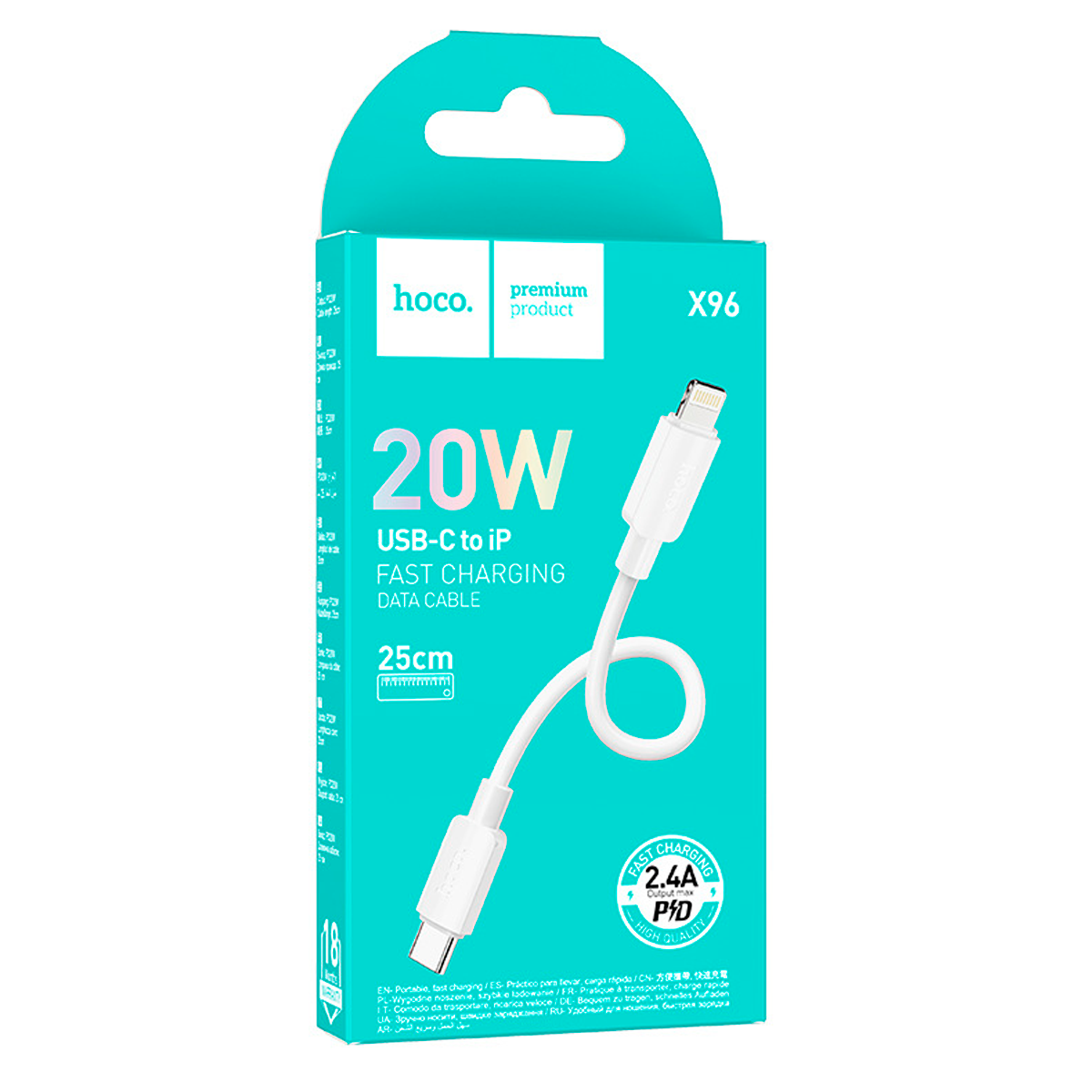 Cable Tipo C a Lightning 20w Hoco X96 Blanco (copia) – imagen 2