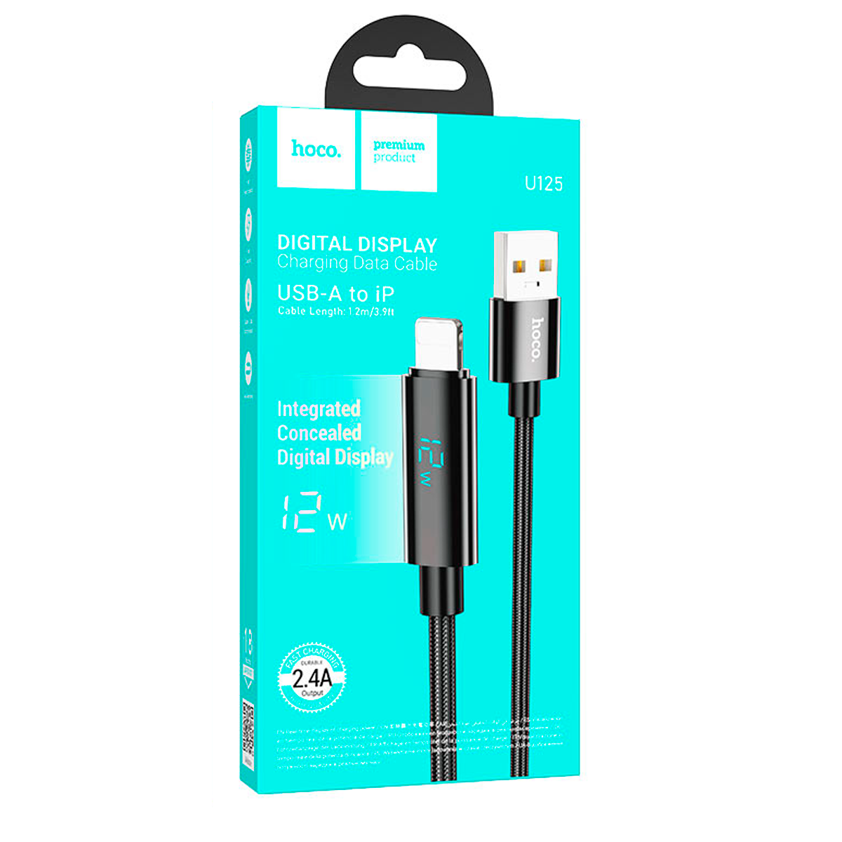 Cable Usb a Lightning 66w Hoco U125 Negro – imagen 2