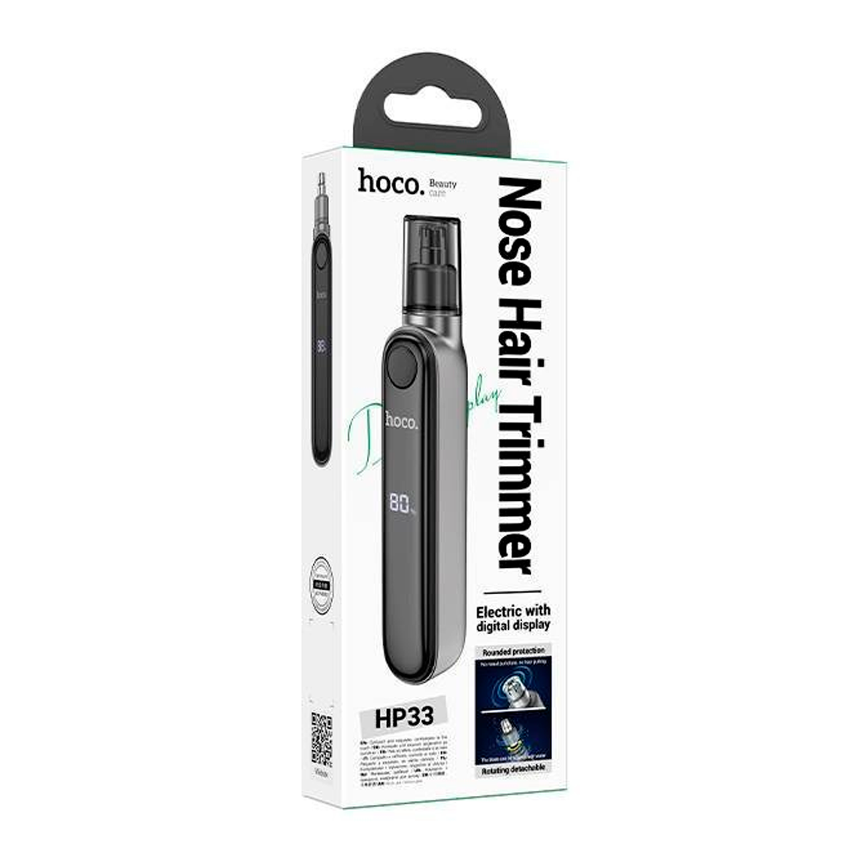 Cortadora de Vello Nariz Inalambrica Hoco Hp33 Negro – imagen 2
