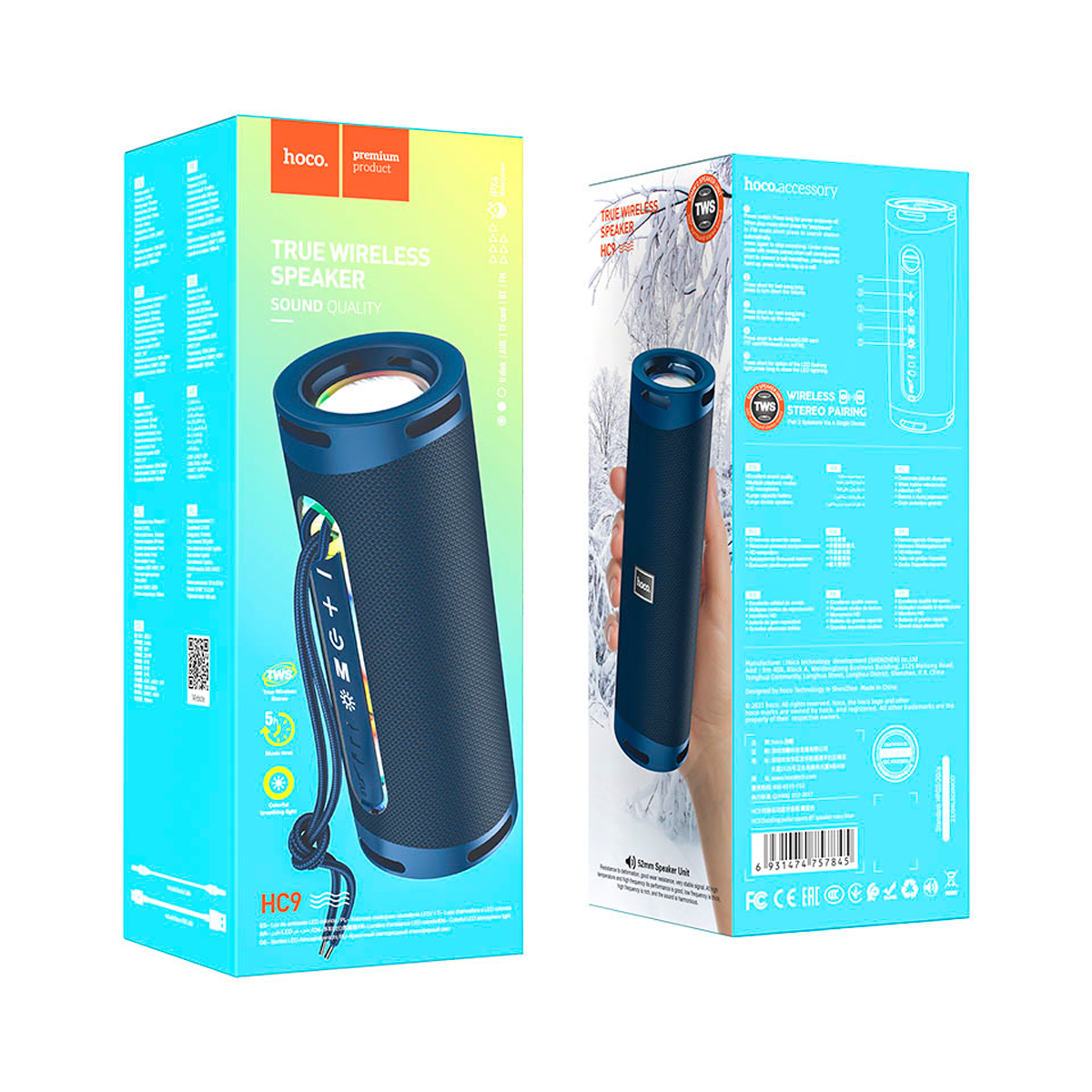 Parlantes Inalambrico Bluetooth Hoco Hc9 Fm Aux TF Azul – imagen 2