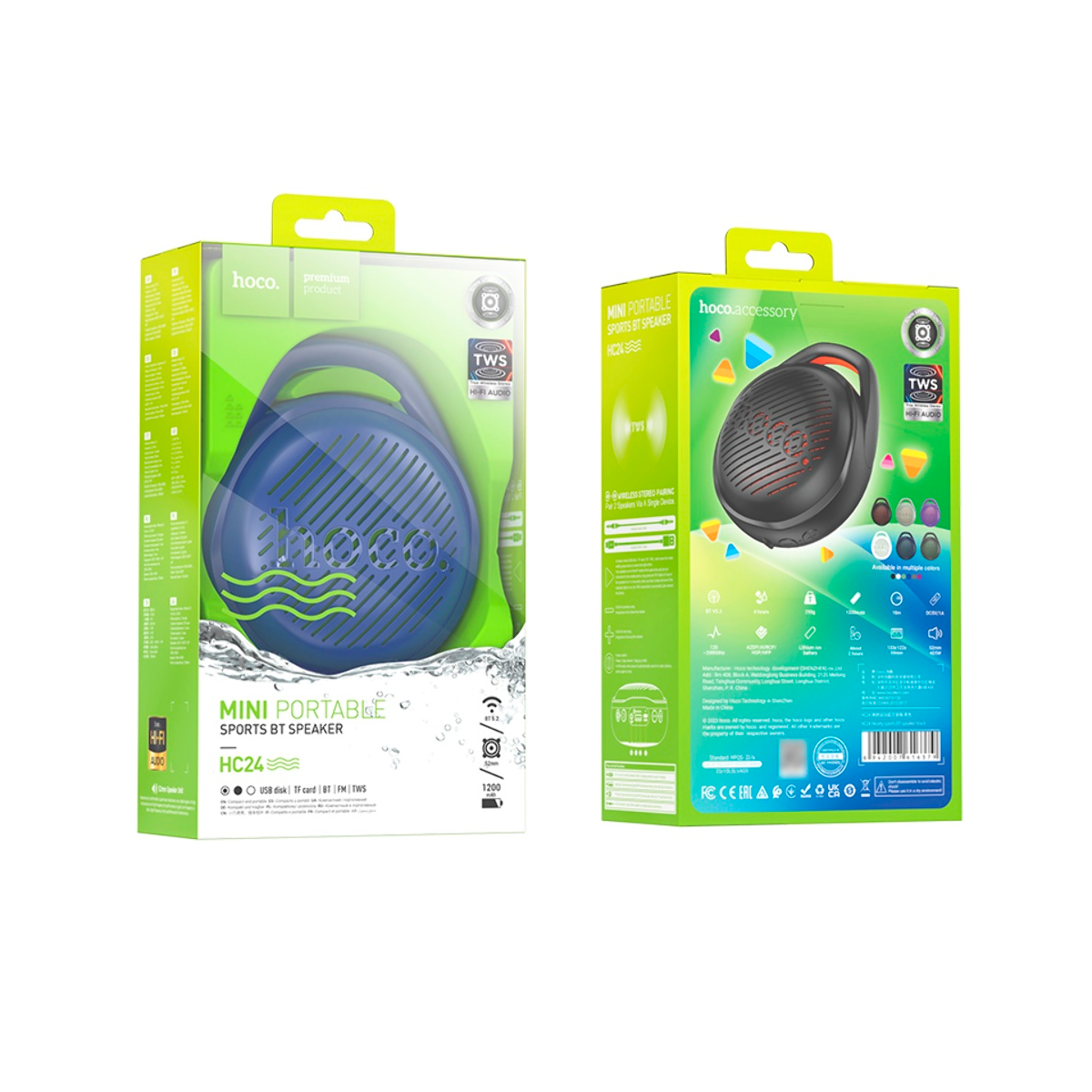 Parlantes Inalambrico Bluetooth Hoco Bc24 Fm Aux TF Azul – imagen 2