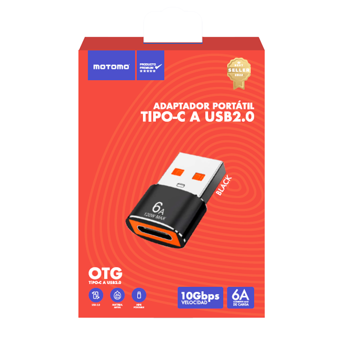 Adaptador Tipo C a Usb 6a Motomo Gris – imagen 2