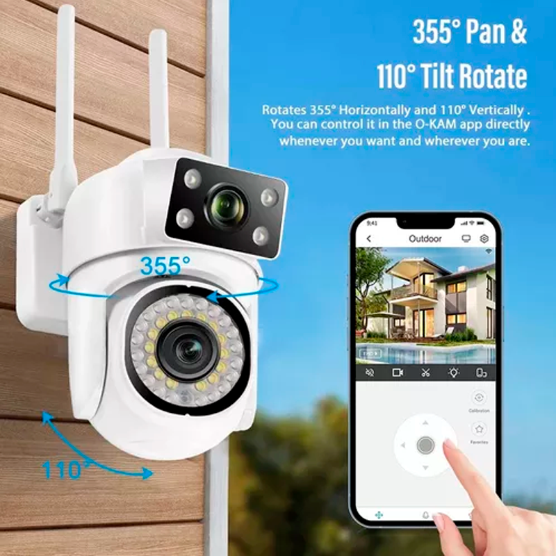 Cámara Seguridad Wifi Video Exterior Doble Q16 Full Hd Blanco – imagen 2