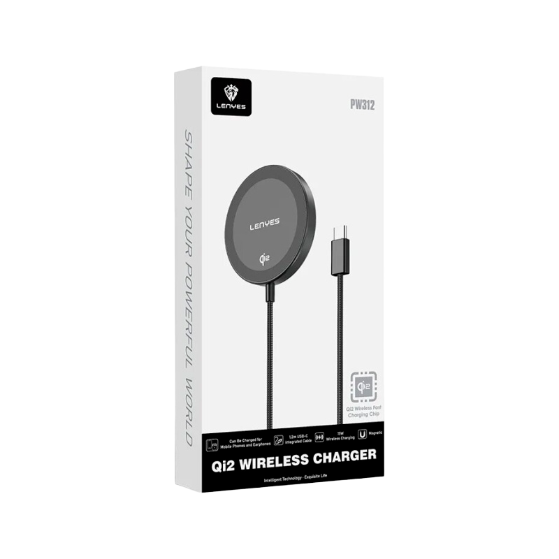 Cargador Inalámbrico Lenyes Pw312 Tipo C 15w Negro – imagen 2