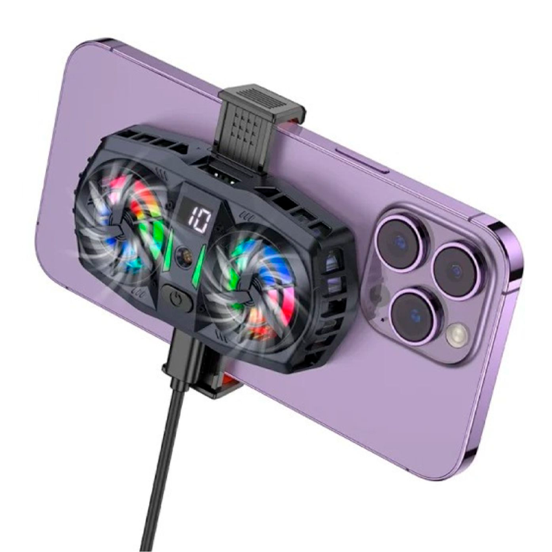 Soporte Enfriador Doble Smartphone Hoco Gm36 Negro