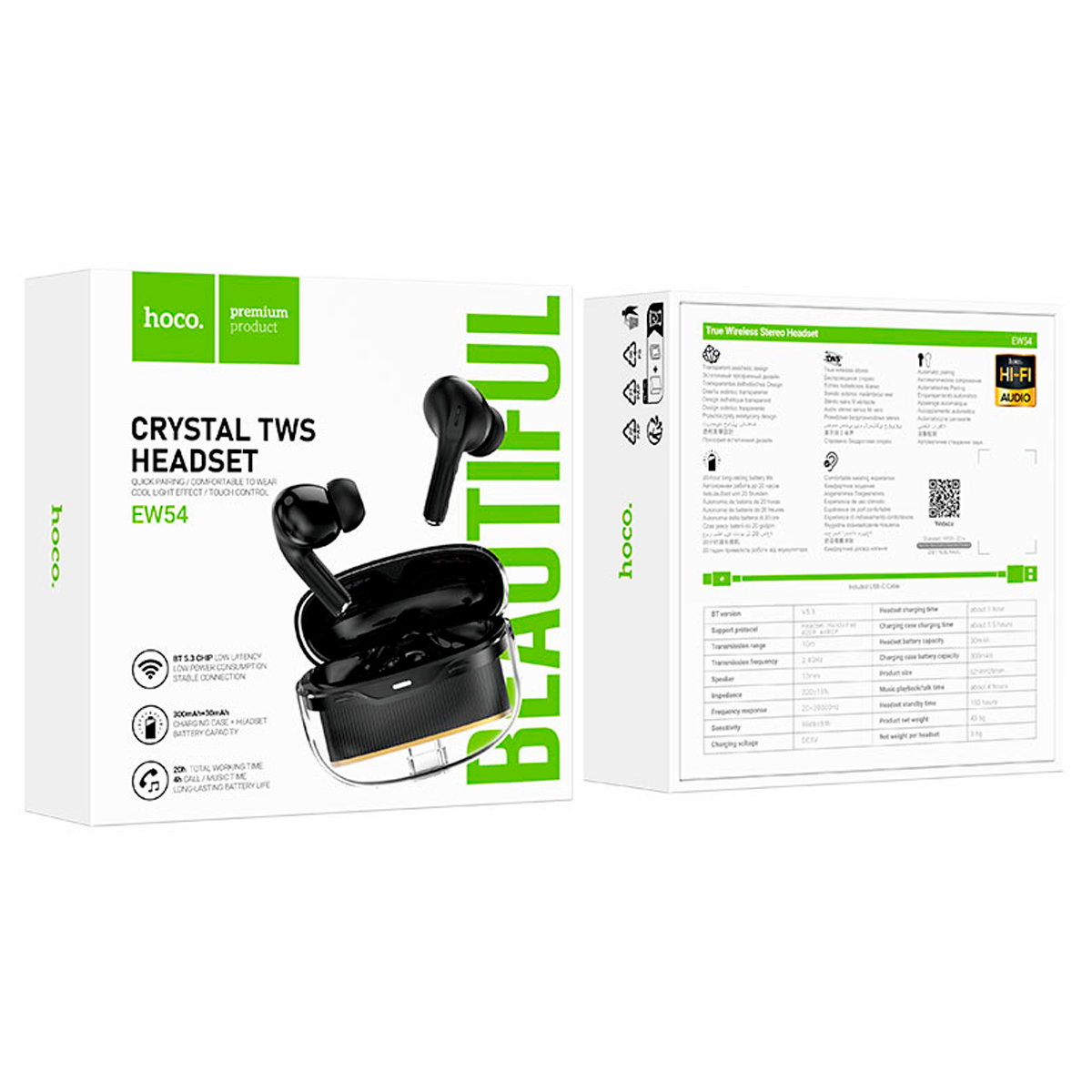 Audífonos Bluetooth Hoco Ew54 In Ear Negro – imagen 2