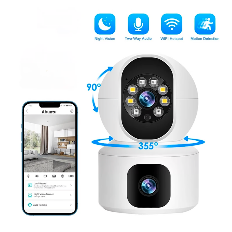 Cámara Seguridad Wifi Video Interior 360 Doble Z33 Full Hd Blanco – imagen 2
