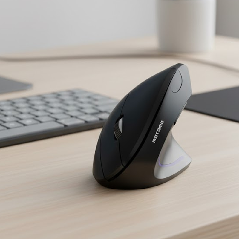 Mouse Inalambrico Motomo Mo-b200 Vertical Dual Bluetooth + Wireless Negro – imagen 2