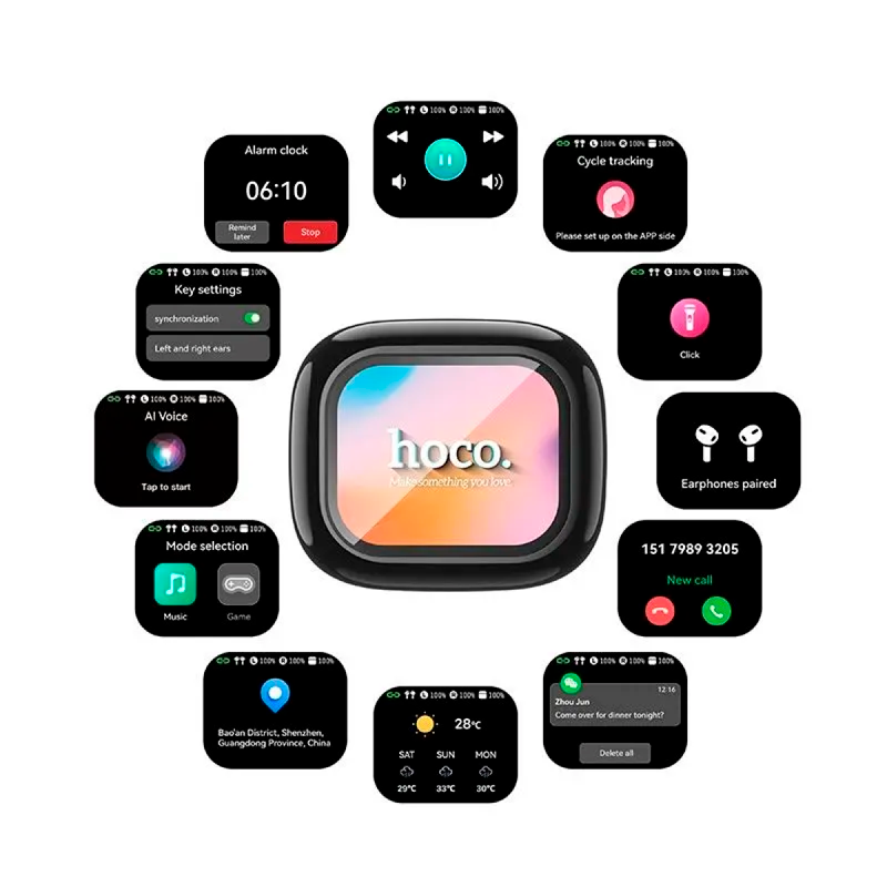 Audífonos Bluetooth In Ear Hoco Des53 Enthusiast Pantalla Blanco – imagen 3