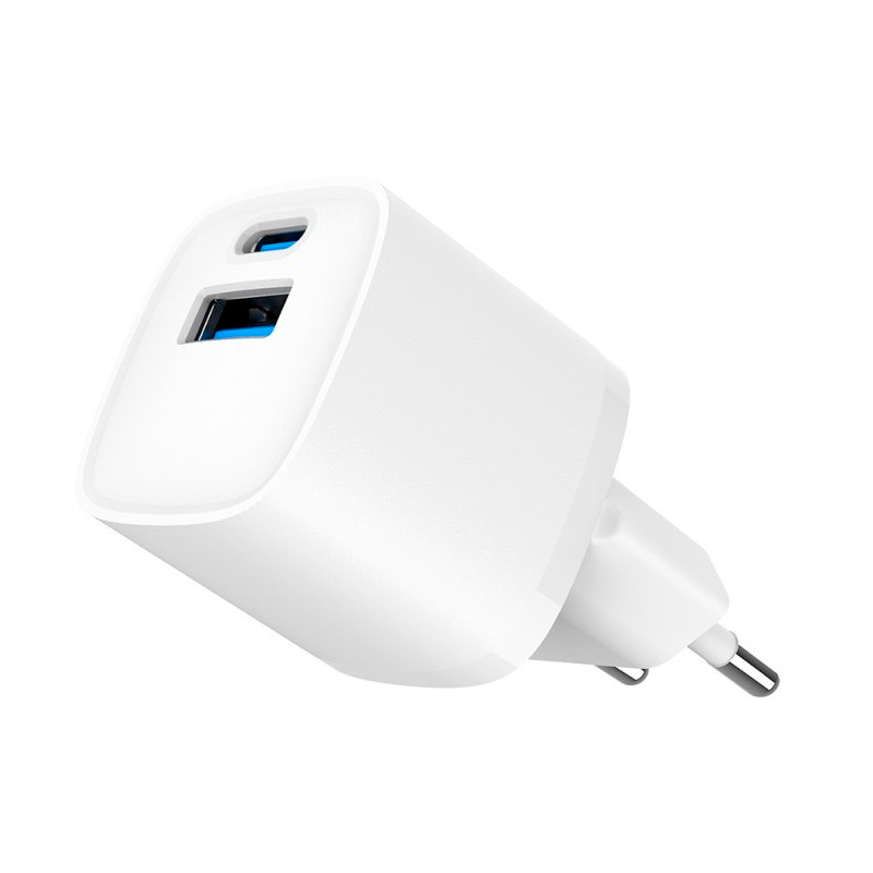 Cargador Carga Rapida Gsm Dual Tipo C Usb 20w Blanco – imagen 2