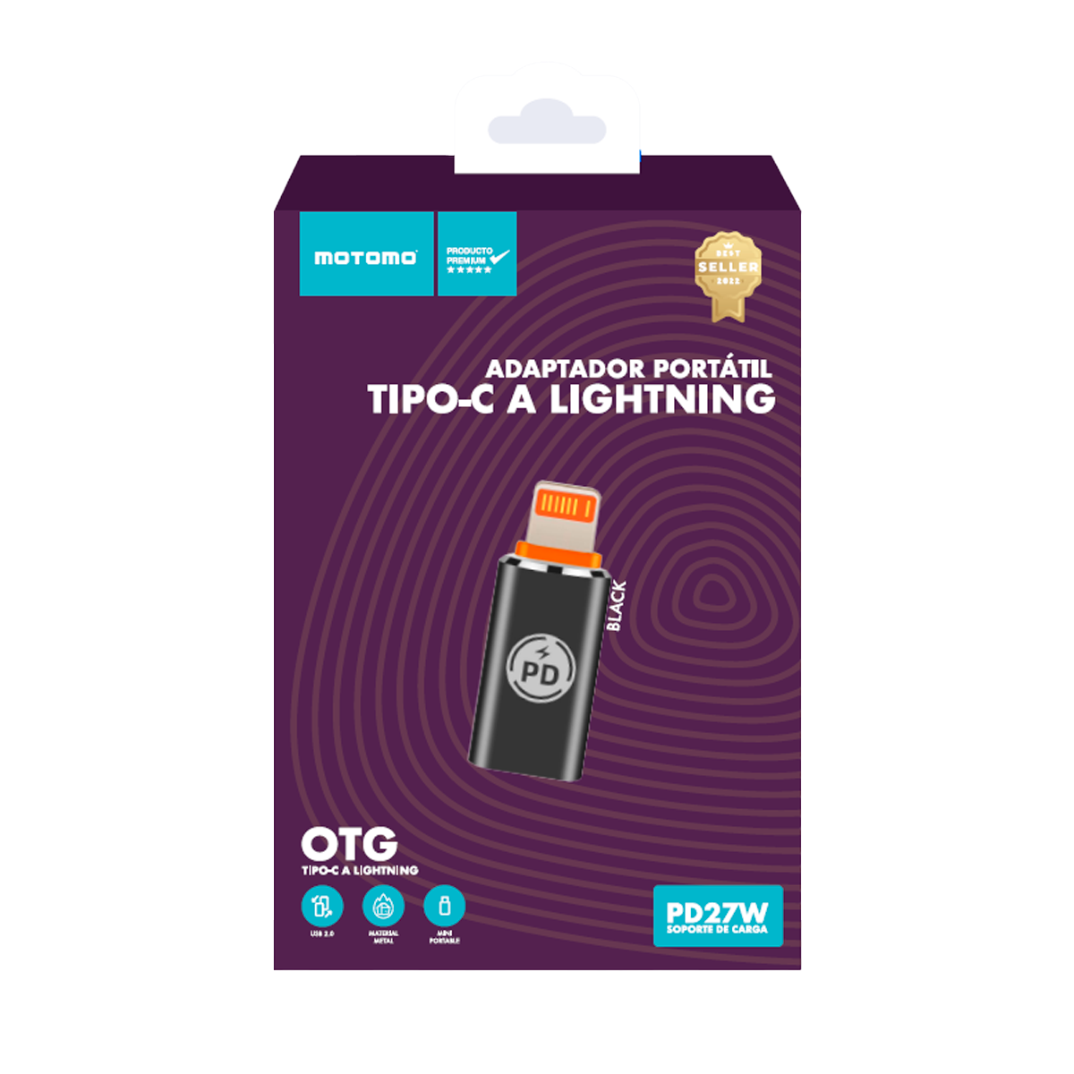 Adaptador Tipo C a Lightning 27w Motomo Gris – imagen 2