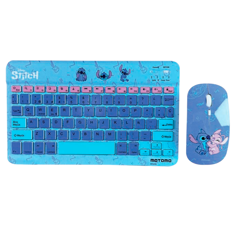 Kit Teclado y Mouse Stitch Recargable Dual Bluetooth + Receptor Azul 2