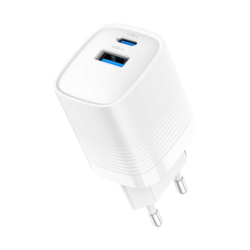 Cargador Carga Rapida Gsm Dual Tipo C Usb 30w Blanco – imagen 2
