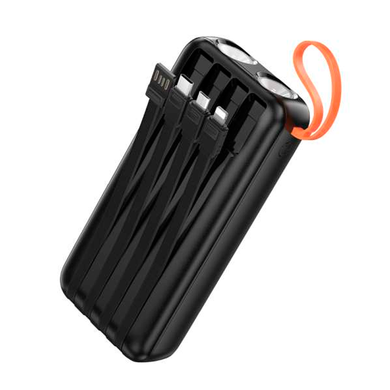 Powerbank Carga Rapida Hoco J151a Spirit 4 Cables 20000 Mah Negro – imagen 2