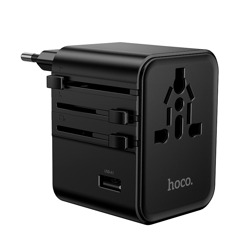 Adaptador Viajero Universal Hoco AC30 4 Puertos 17w Negro – imagen 2