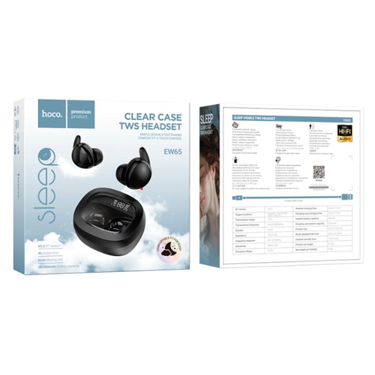 Audífonos Bluetooth Hoco Ew65 In Ear Negro – imagen 2