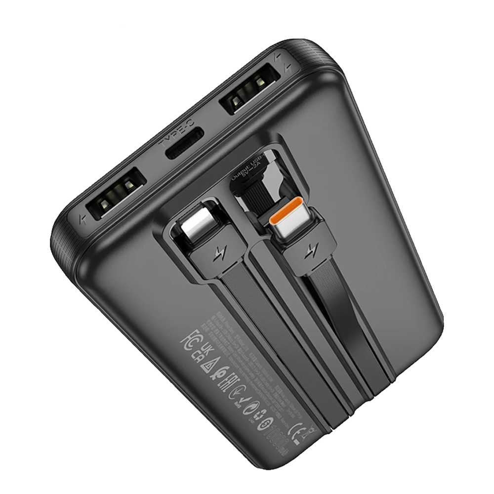 Powerbank Carga Rapida Hoco J118 Speed 10000 Mah Dual Cable – imagen 2