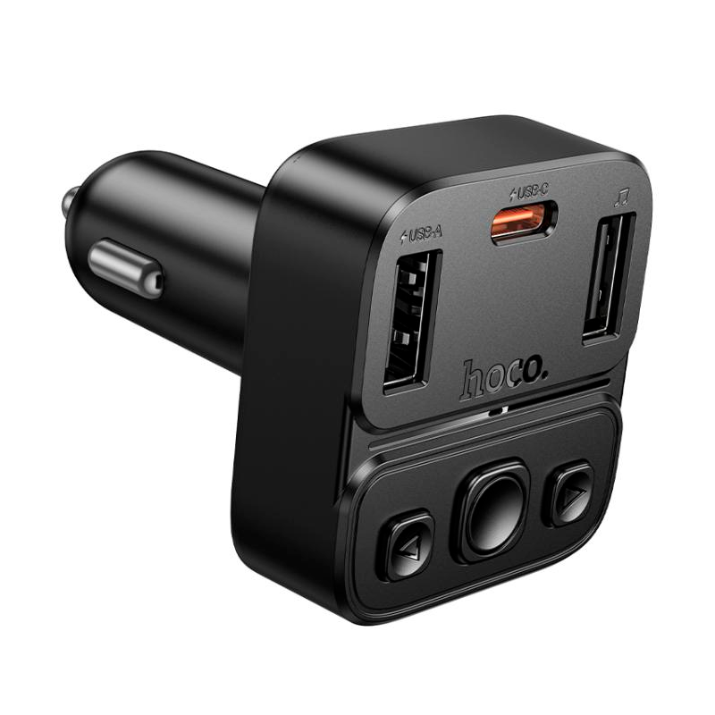 Cargador Transmisor de Auto Hoco E87 Delta 35w Negro – imagen 2