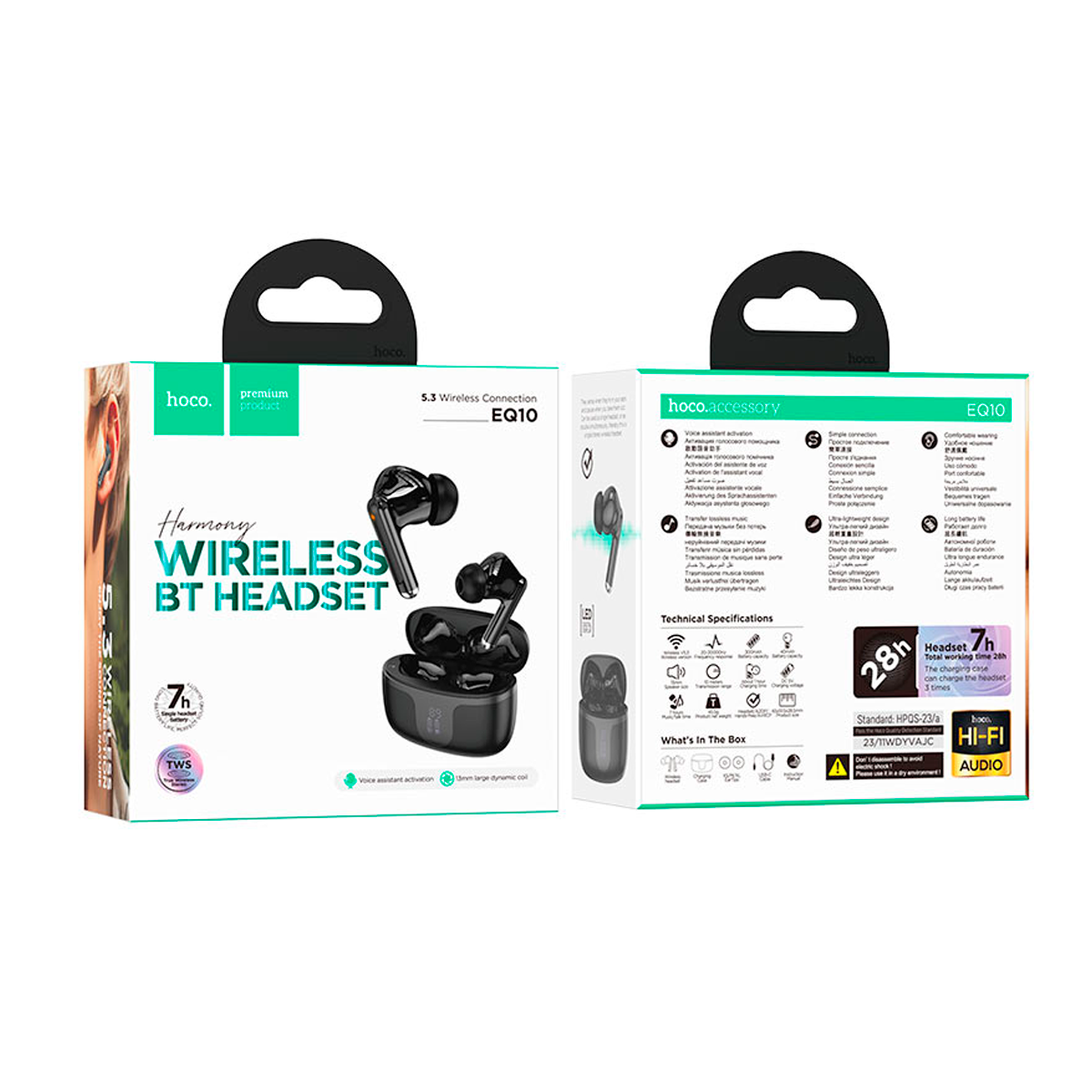 Audífonos Bluetooth Hoco Eq10 In Ear Negro – imagen 2