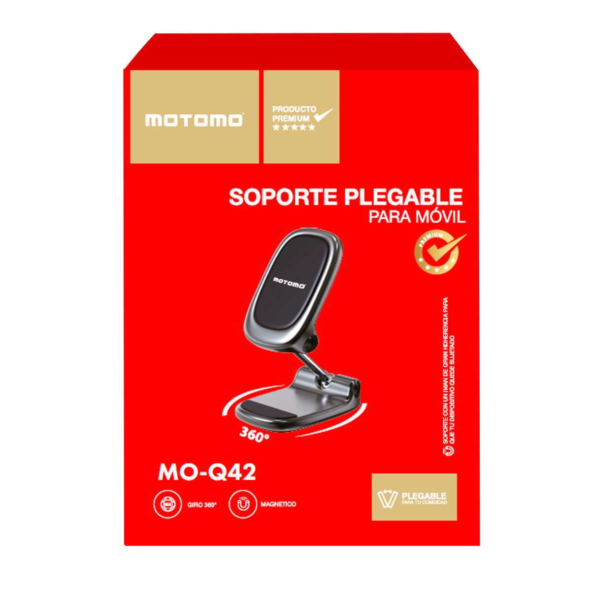 Soporte De Escritorio Para Smartphone Motomo Mo-q42 Gris Negro – imagen 2