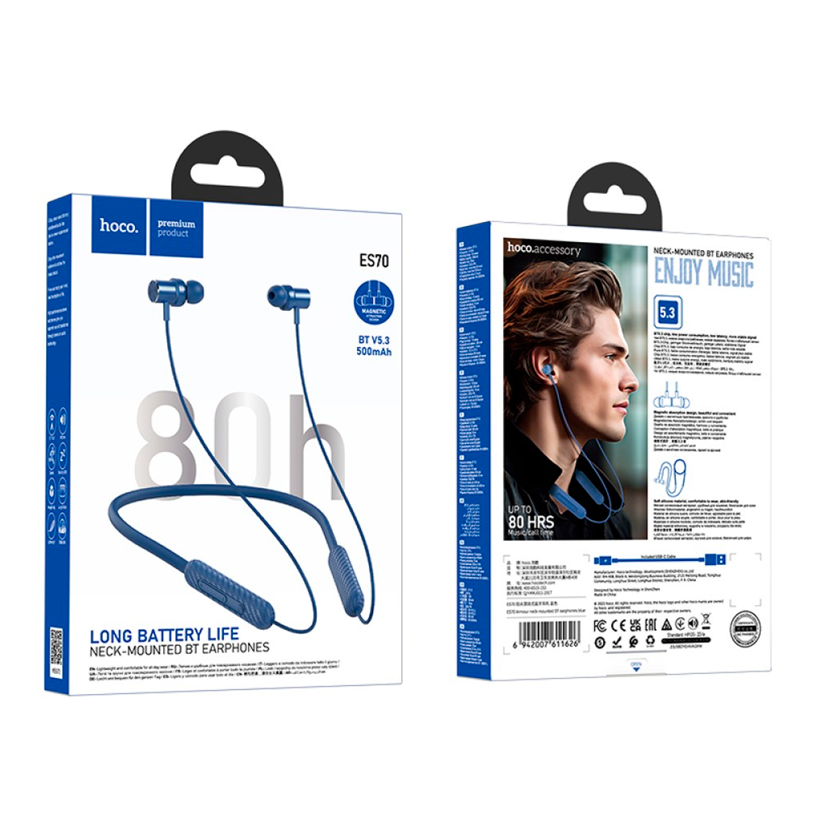 Audífonos Bluetooth Hoco Es70 Sport In Ear Azul – imagen 2
