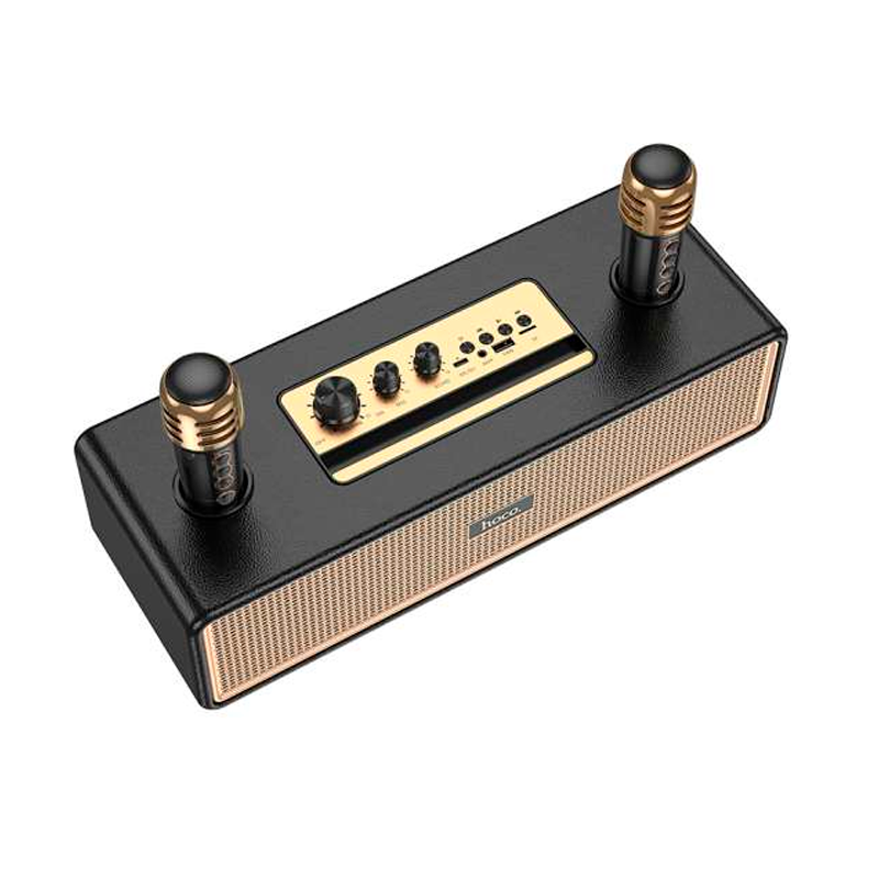 Parlante Inalambrico Bluetooth Karaoke Hoco Bs63 Microfonos Negro – imagen 2