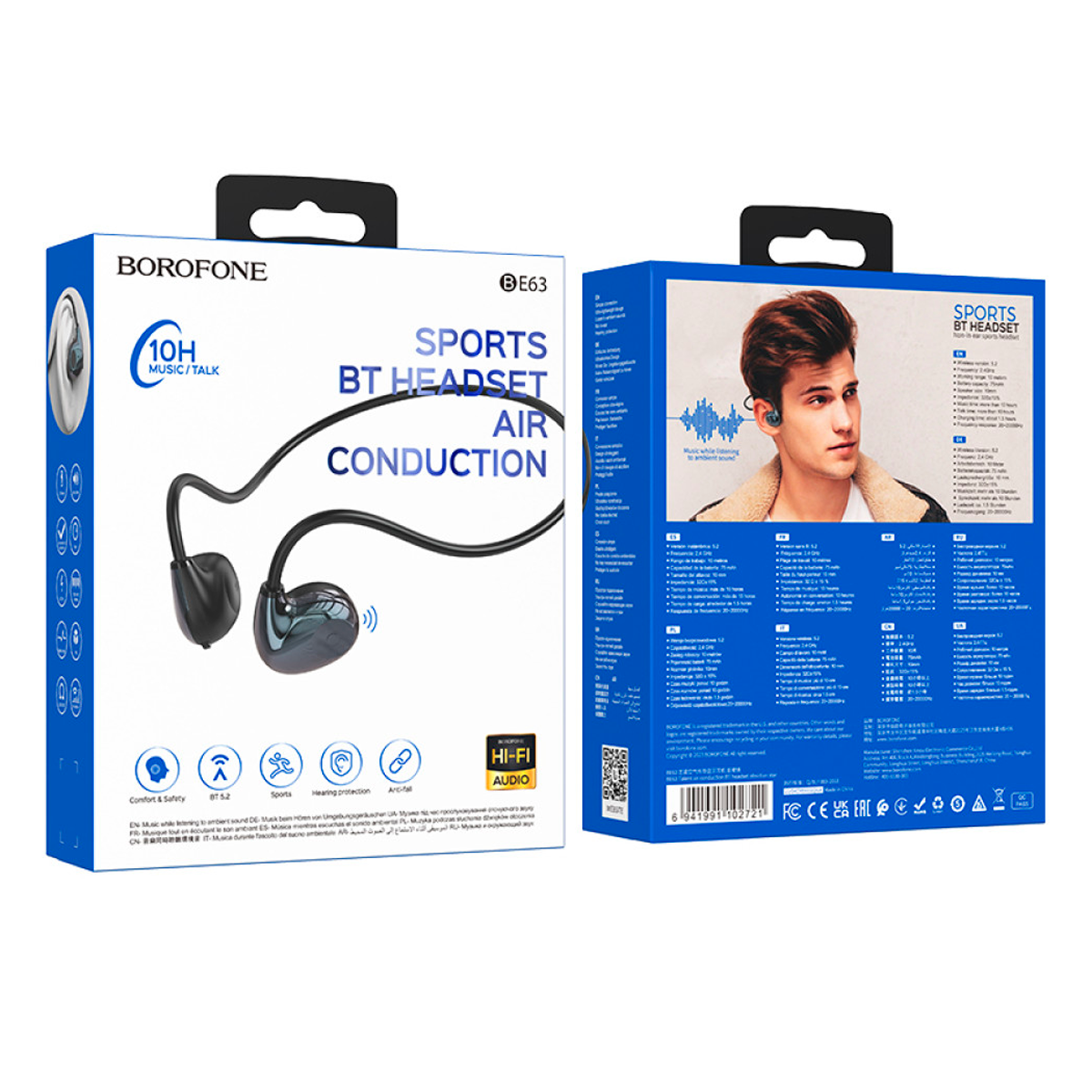 Audífonos Bluetooth Borofone Be63 Sport Negro – imagen 2