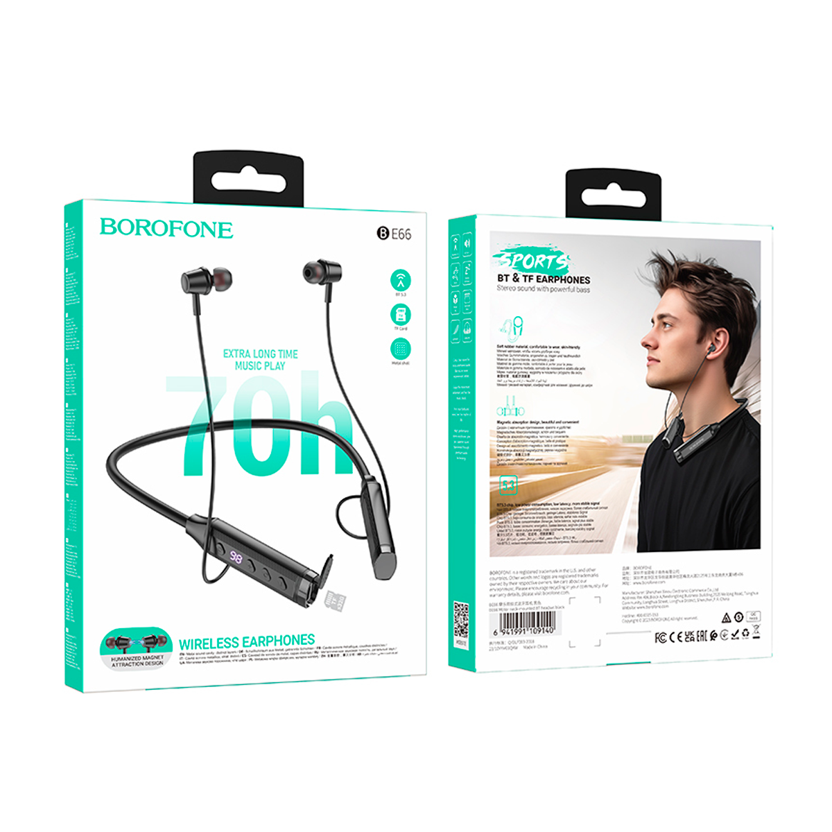 Audífonos Bluetooth Borofone Be66 Negro – imagen 2
