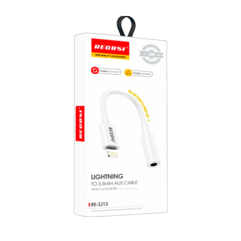 Adaptador Para Lightning a 3.5mm Aux Recrsi Re-zj15 Blanco – imagen 2